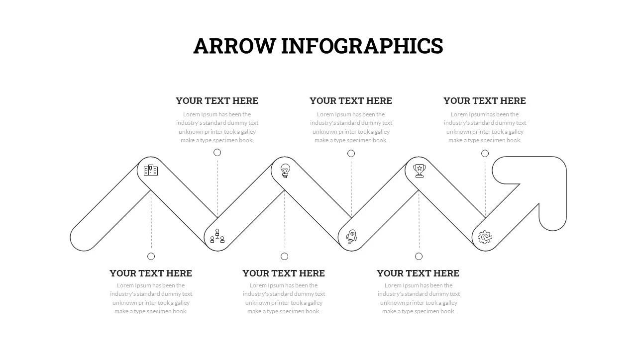 Black and white arrow infographic template