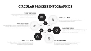 Black and white circular infographic template