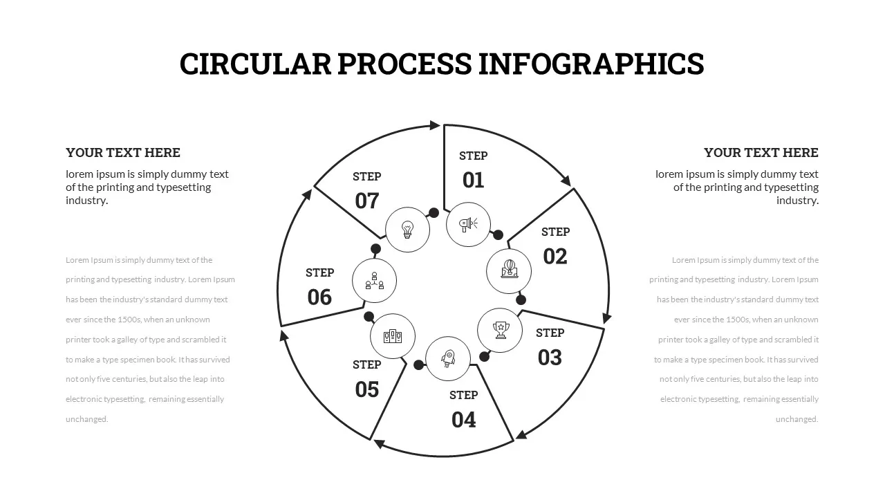 Black and white infographic template ppt