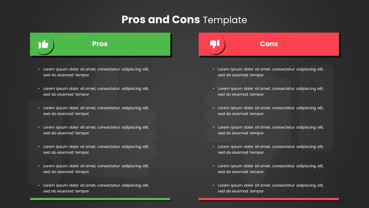 pros vs cons template