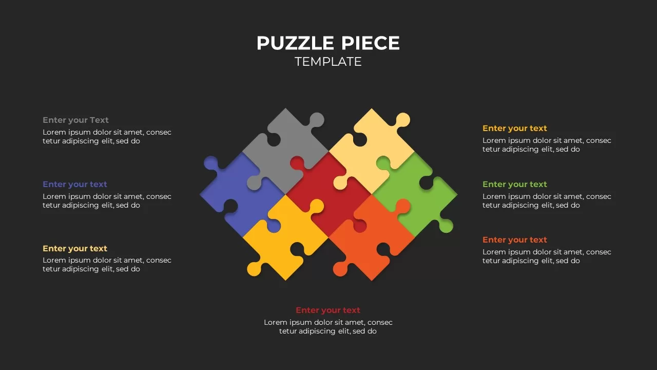 Puzzle Piece Template for Presentation Dark