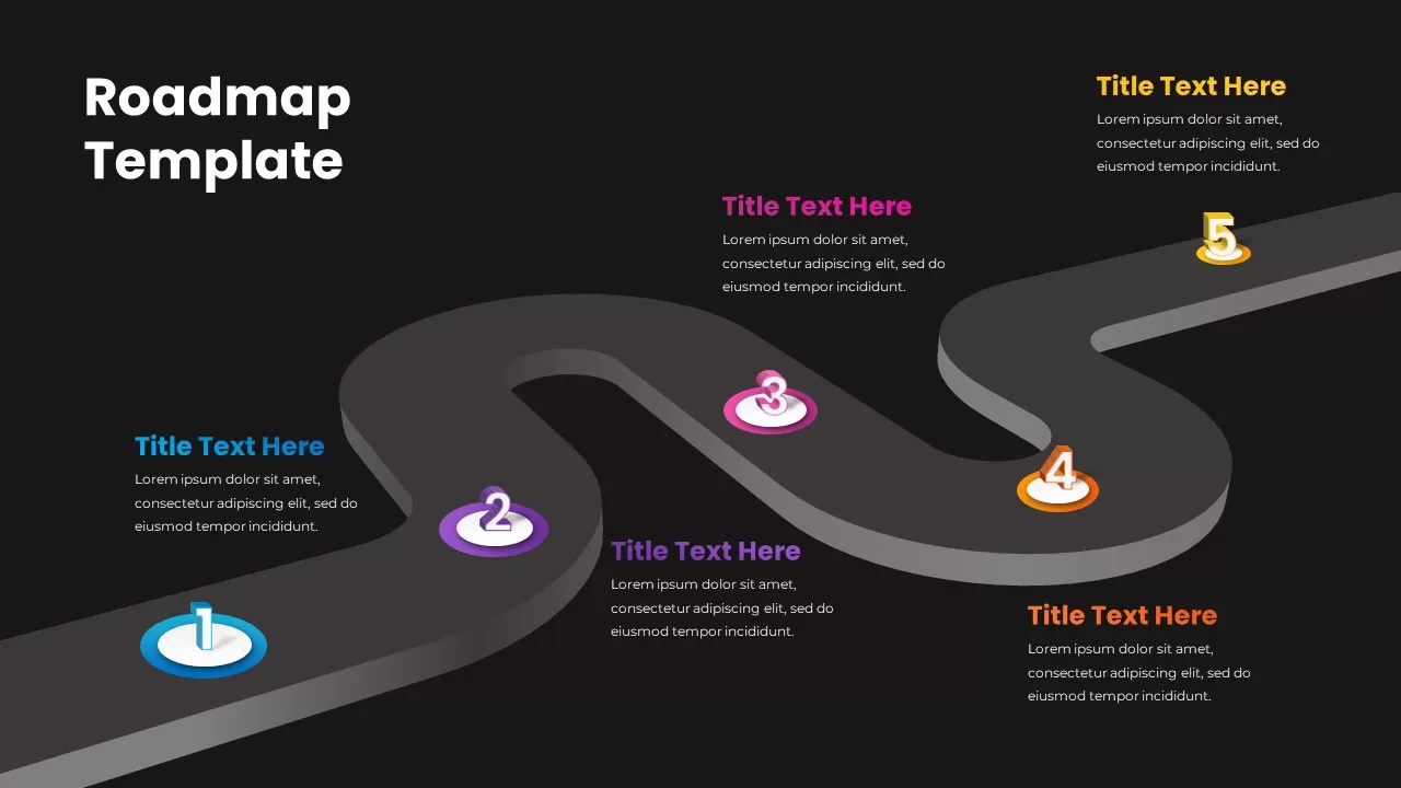 Animated Roadmap Template for Presentation Dark