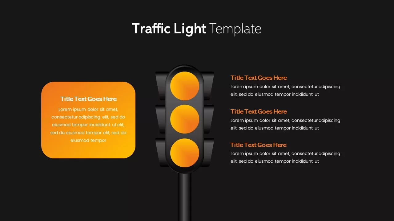 yellow traffic lights powerpoint template