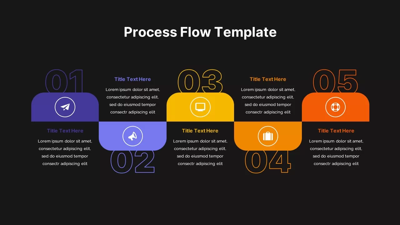 5 Stage Process Flow Template Dark