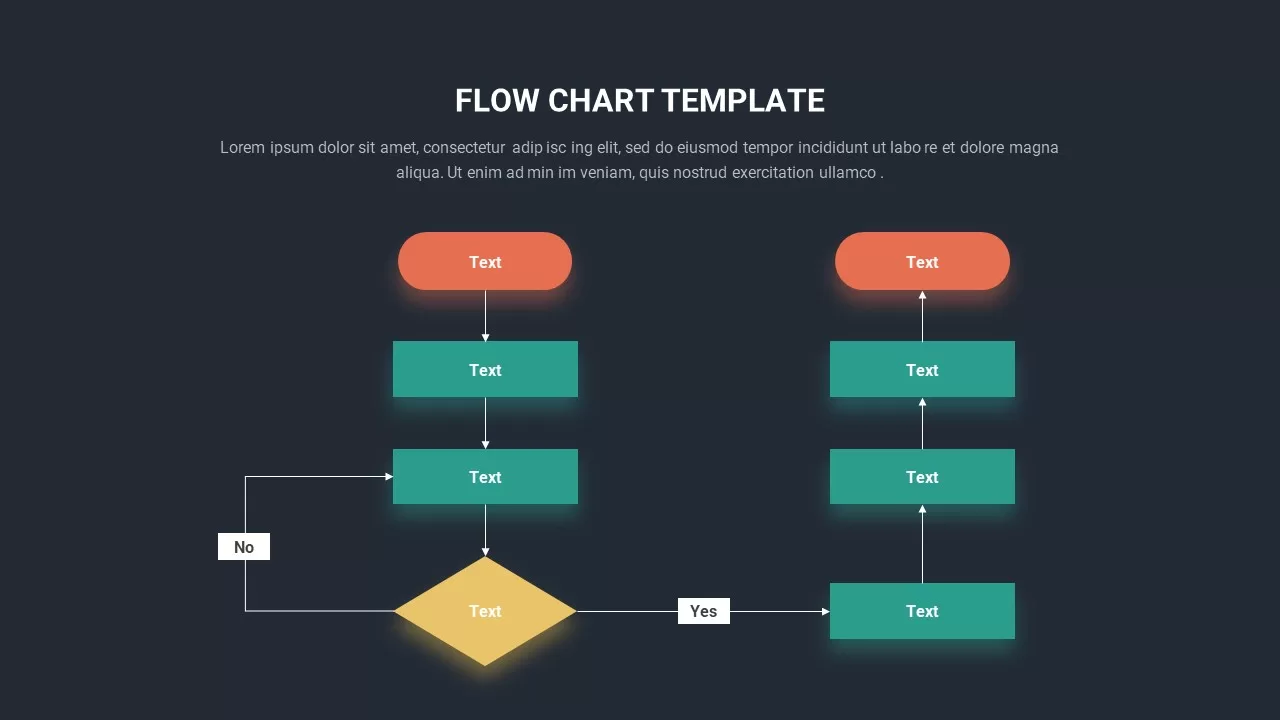 Flow Chart Infographics for Presentation Dark