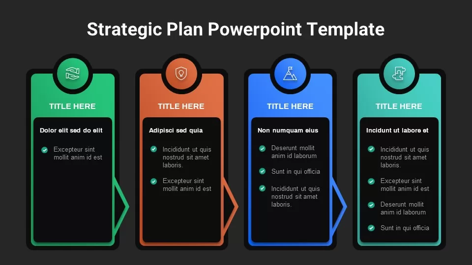 Free Strategic Plan PowerPoint Template Dark