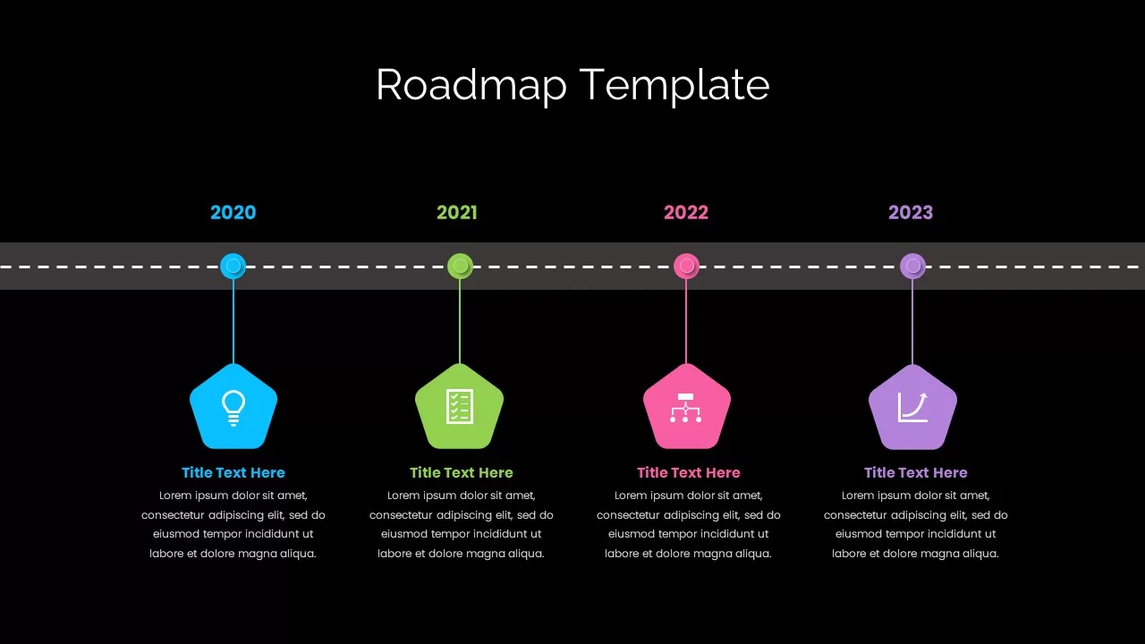 Roadmap Timeline Template Dark