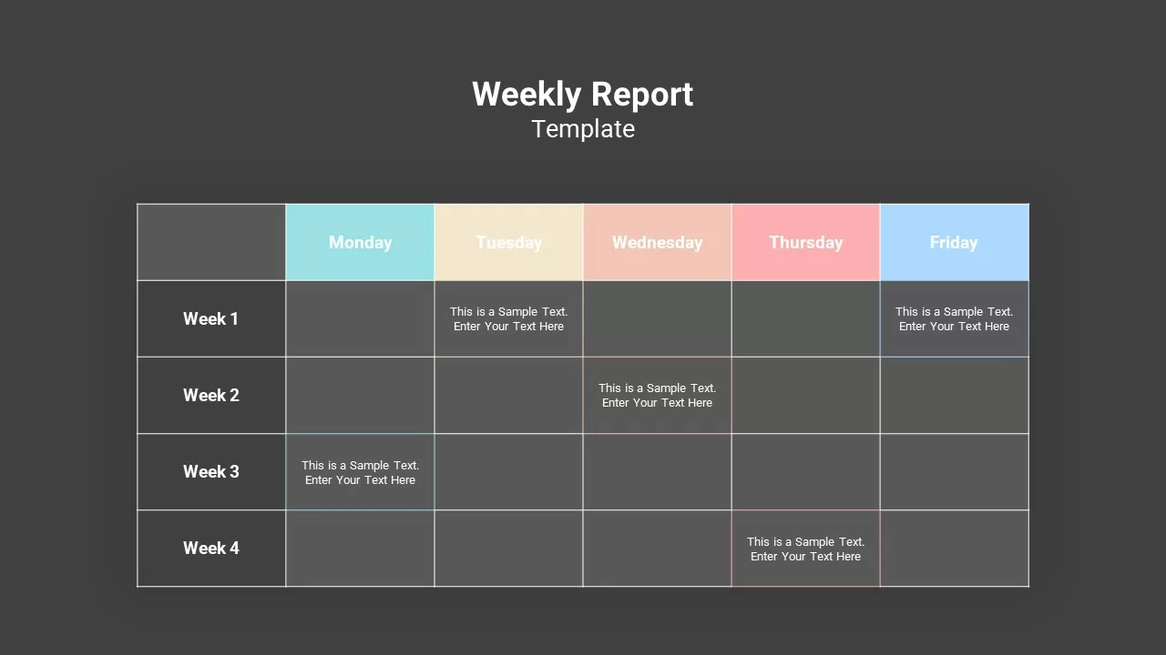 weekly activities report template