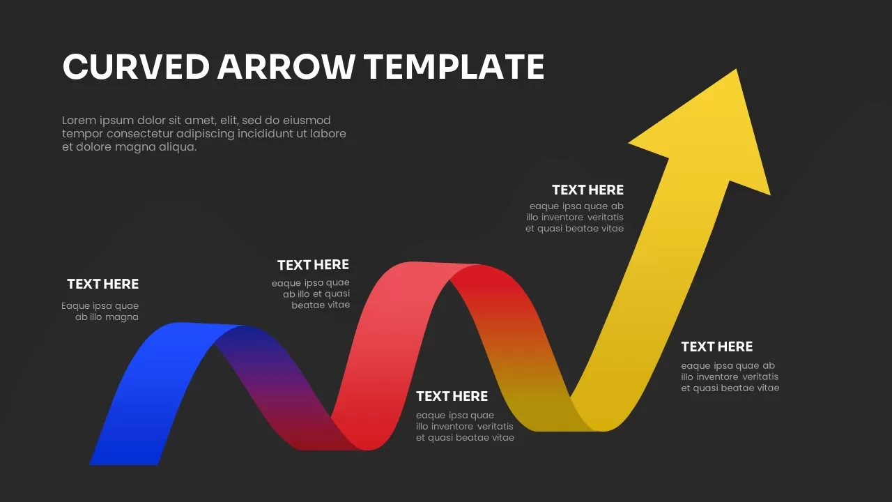 Curved Arrows Infographic Dark