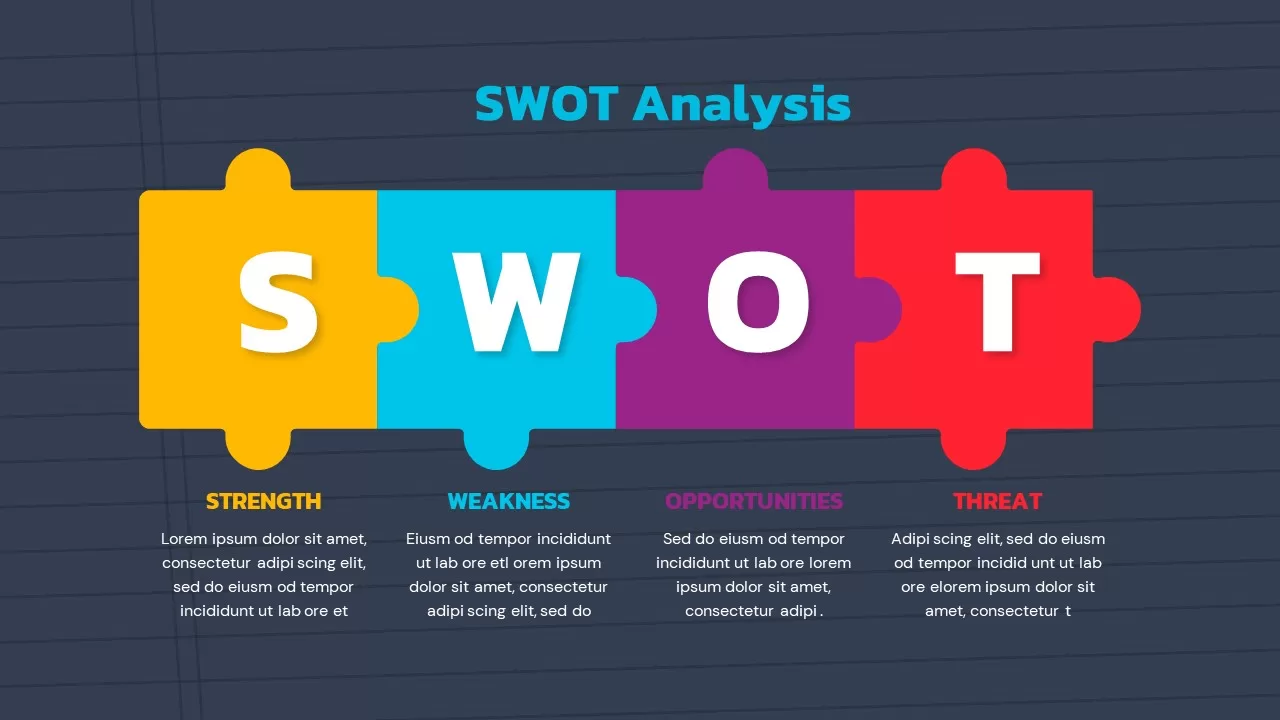 SWOT Analysis Infographics Dark