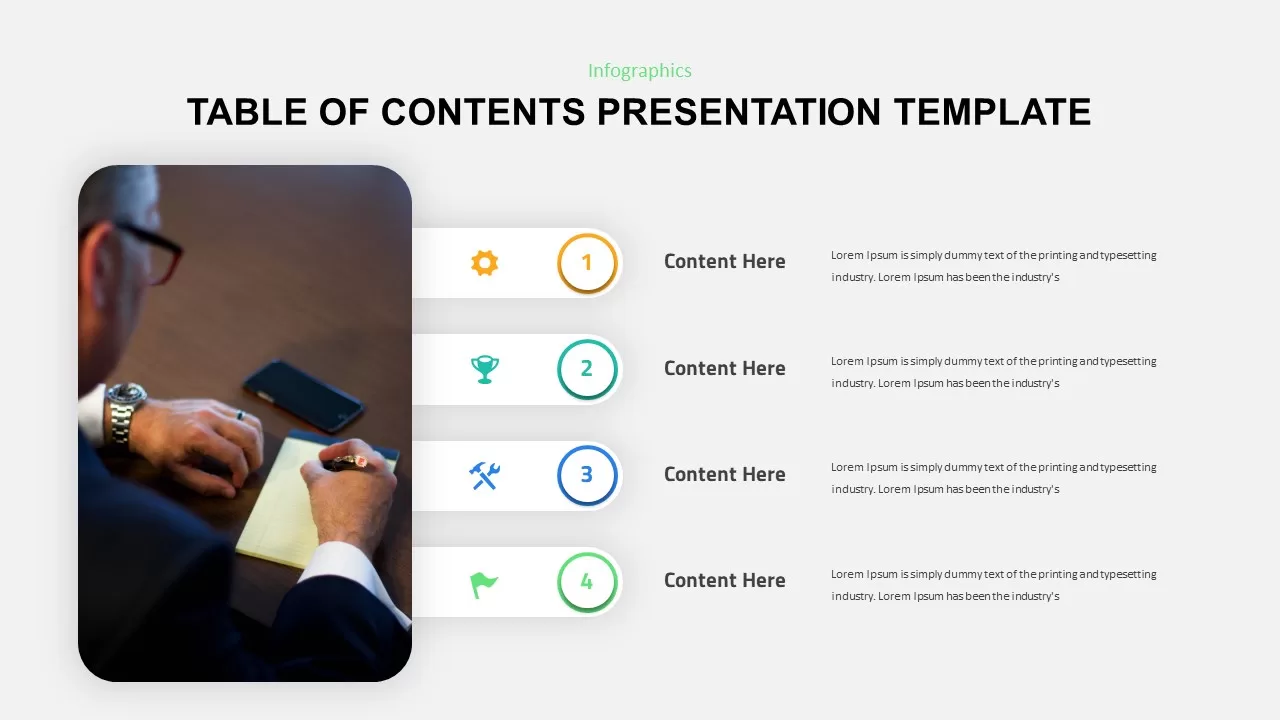 Table Of Content Infographic