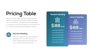 pricing table slide