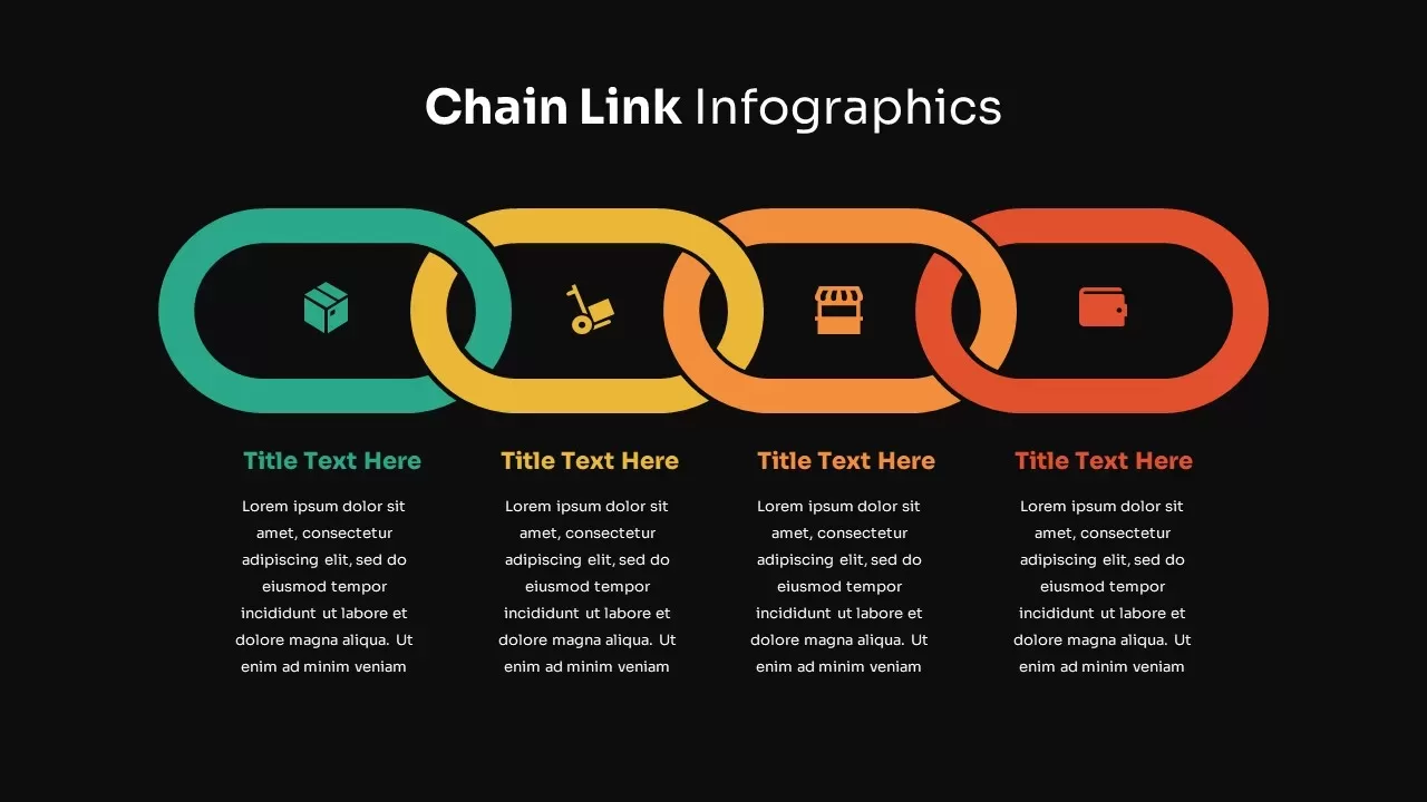 Chain Link Infographics Dark