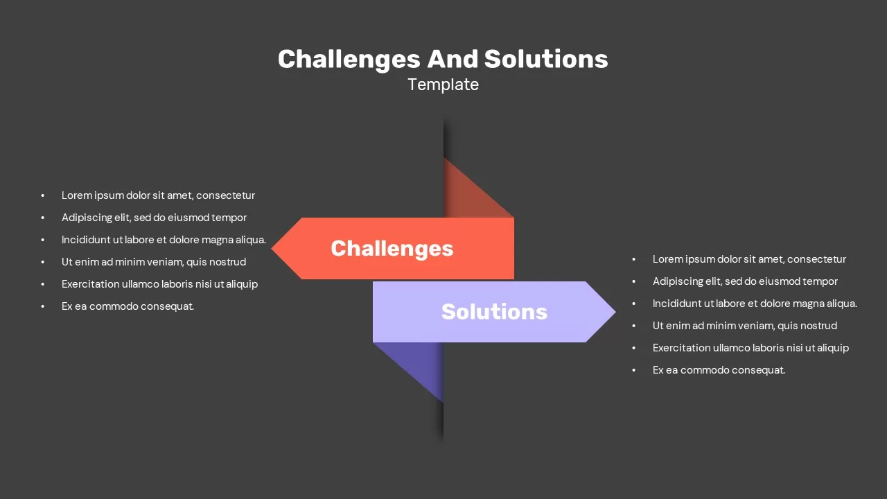 Challenges and Solutions Template Dark