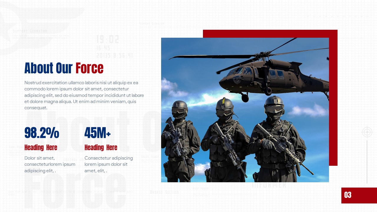 Free Air Force Presentation Template about us