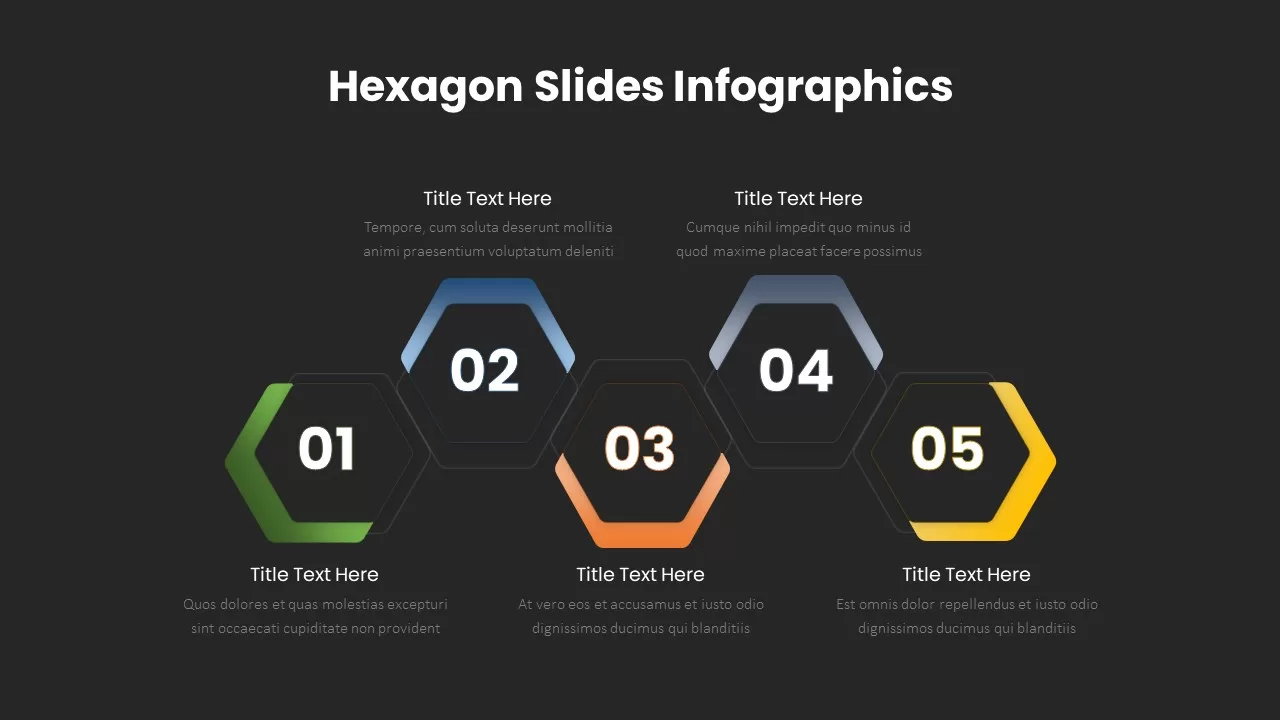 Hexagon Slides Infographic Dark