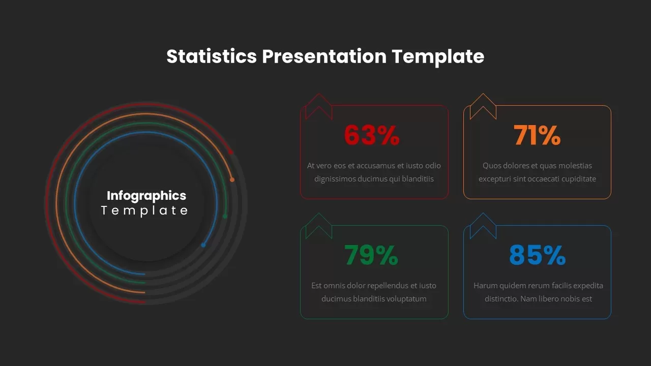 Statistics PowerPoint Template Dark