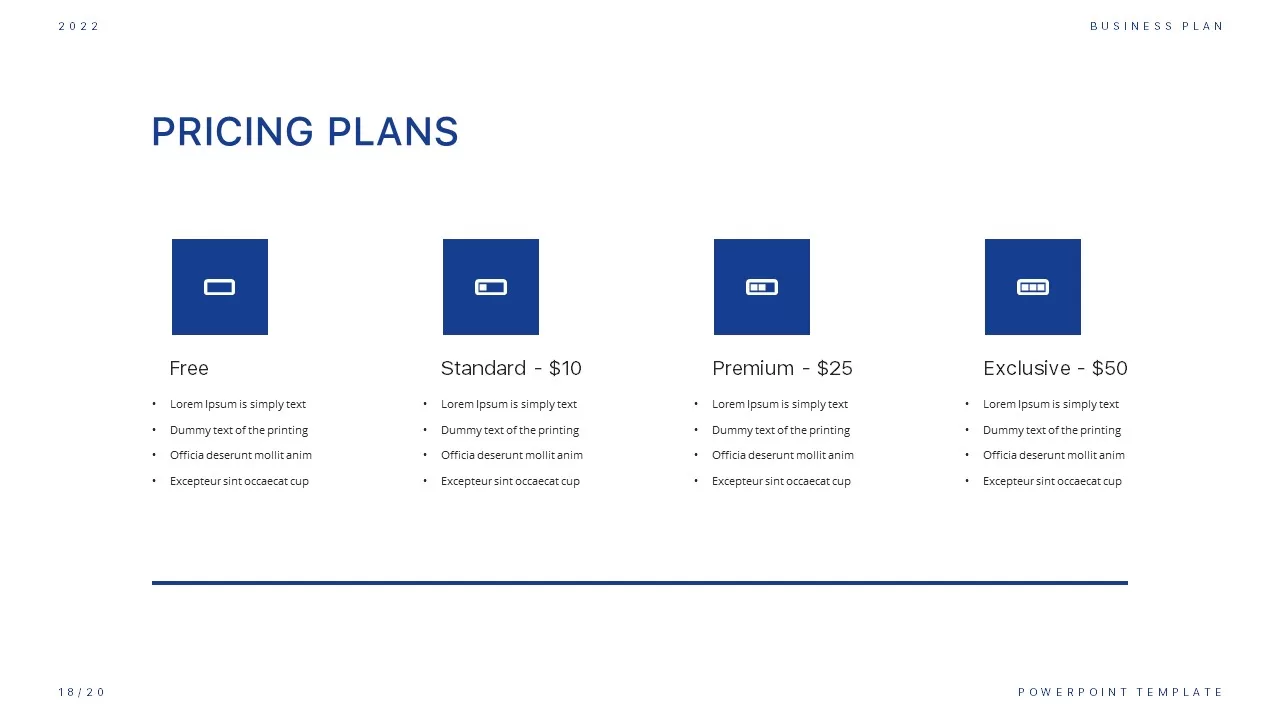 pricing plan ppt slide