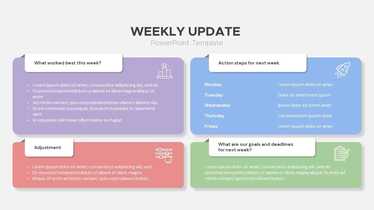 weekly update ppt template