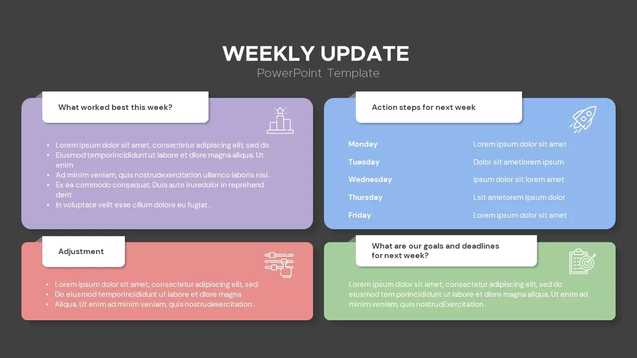 weekly updates slide