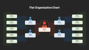 Flat Organizational Chart Template Dark