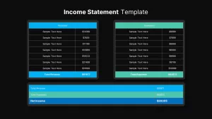 Income Statement Template for PowerPoint Dark