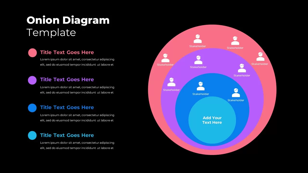 Onion Diagram PowerPoint Template Dark