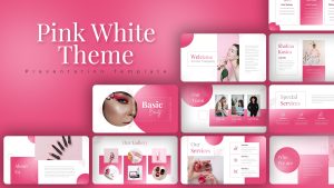 Pink White Theme PowerPoint Template Cover Image