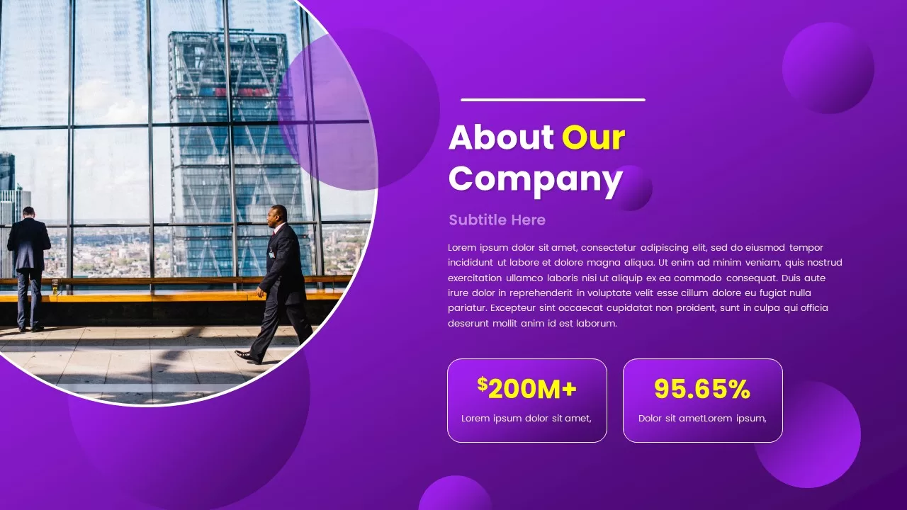 Purple color business presentation template2