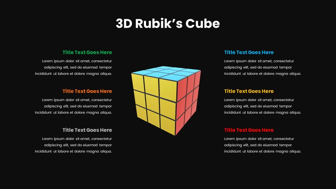 rubiks cube layout, 3d rubiks cube ppt, 3d rubiks cube powerpoint, 3d rubiks cube slide, 3d rubiks cube template