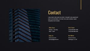 Black and Gold PPT Presentation Contact Slide