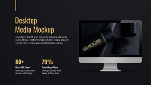 Black and Gold PPT Presentation Mockup Slide