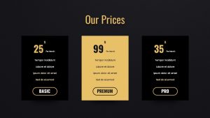 Black and Gold PPT Presentation Our Prices