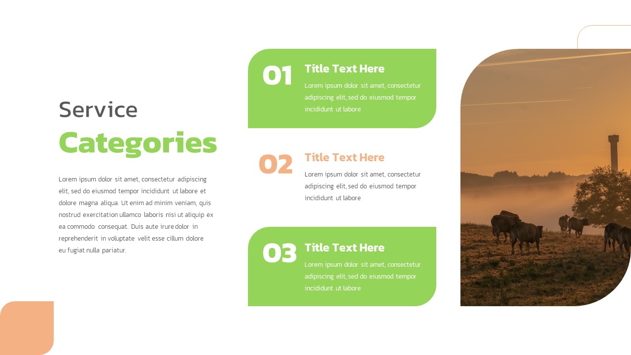 Farm PowerPoint template service categories