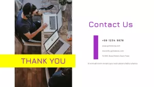 Purple And Yellow Theme Contact Slide