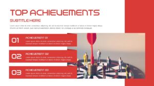 Red Presentation achievements slide