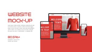 Red Presentation website mockup slide