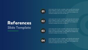 References Slide PowerPoint Template Dark