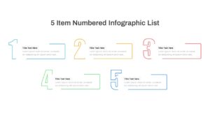 5 Item Numbered Infographic List Template PowerPoint