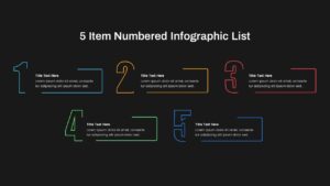 5 Item Numbered Infographic List Template PowerPoint Dark