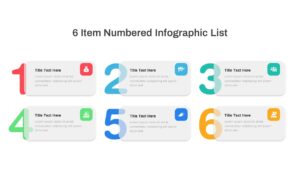 6 Item Numbered Infographic List Template PowerPoint