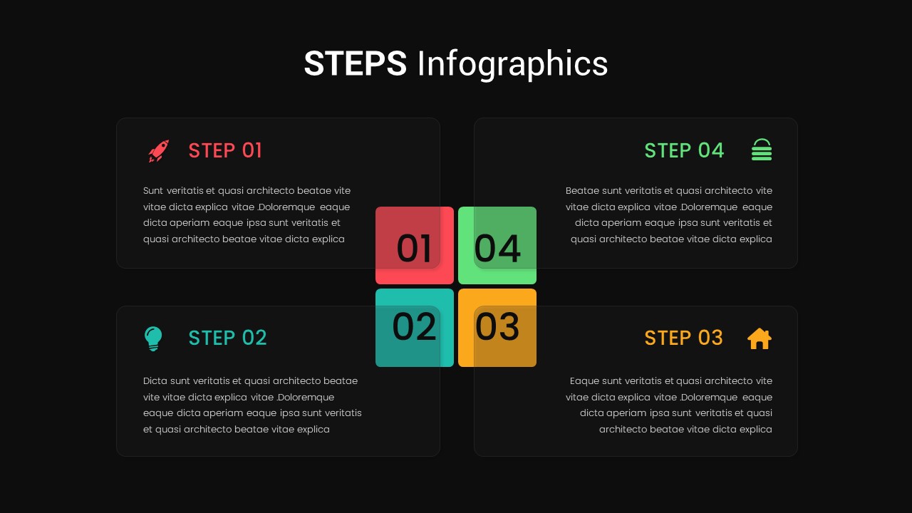 Four-Steps-Infographics-PowerPoint-Template-Dark