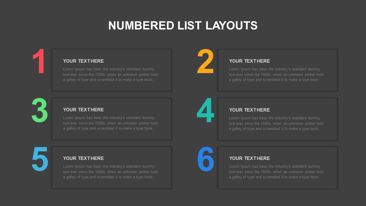 Number list powerpoint template