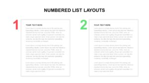 Numbered list layouts