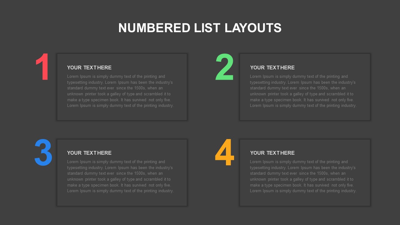 Numbered list powerpoint slide