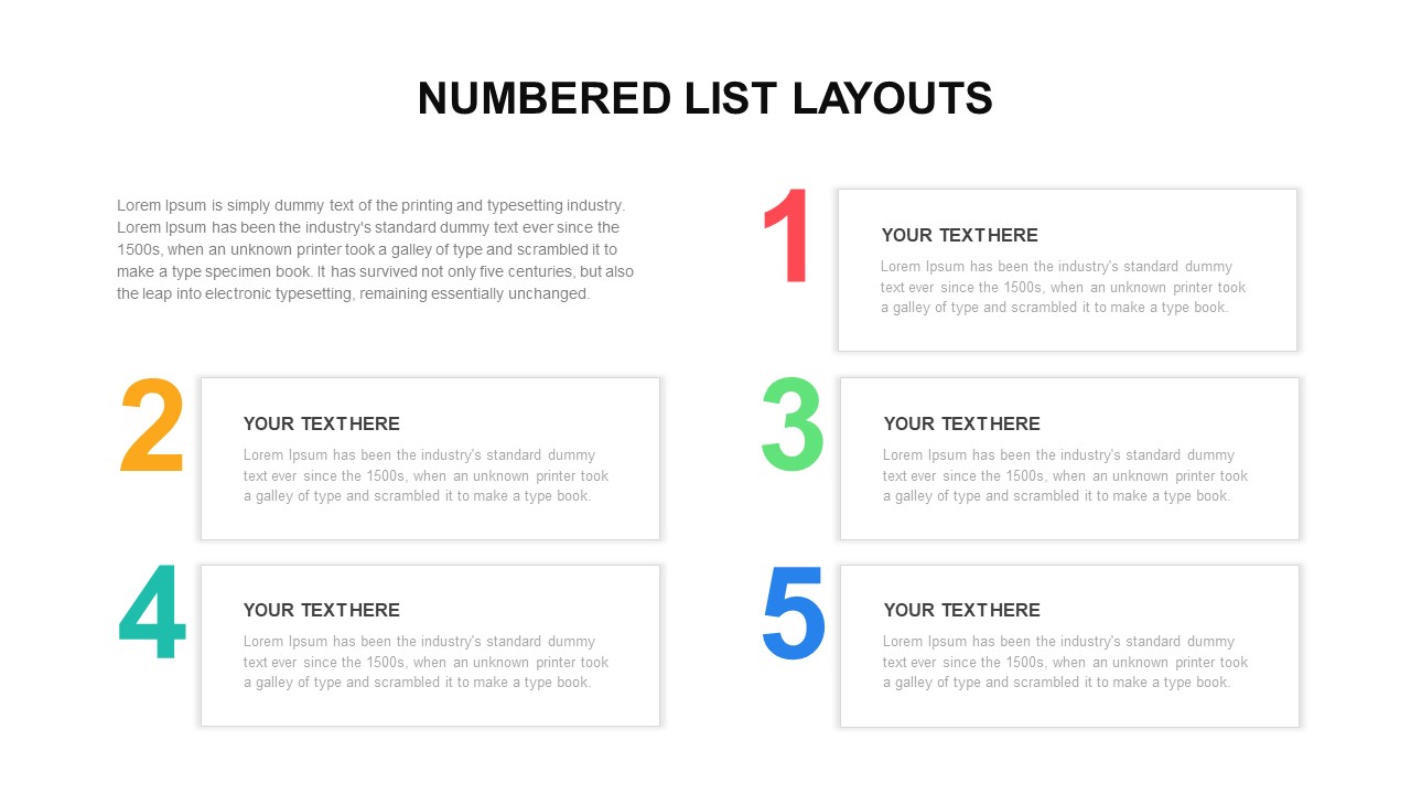 Numbered list powerpoint slides