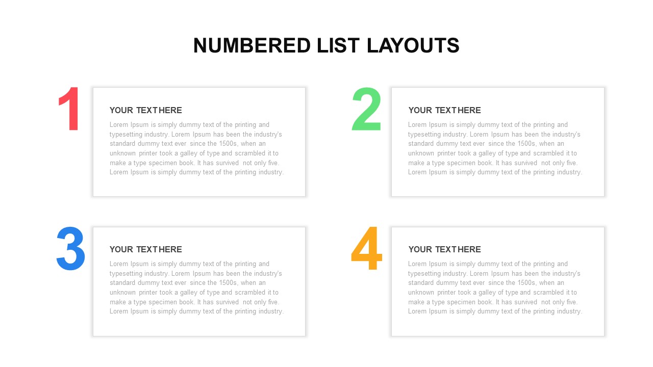 Numbered list powerpoint template