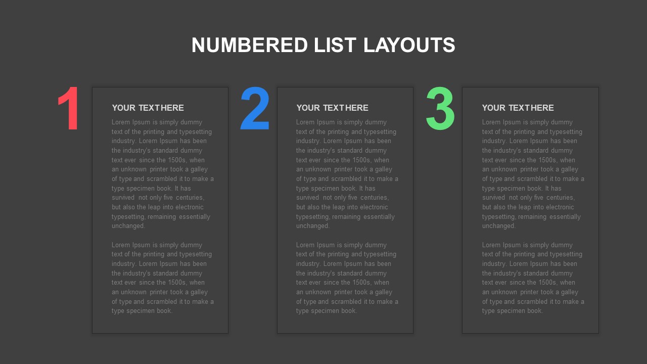 Numbered list ppt template