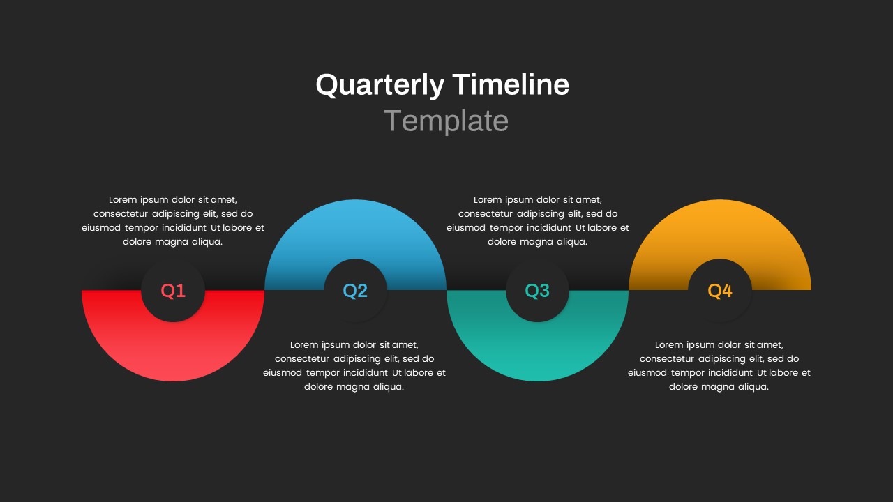 Quarterly Roadmap Timeline PPT template