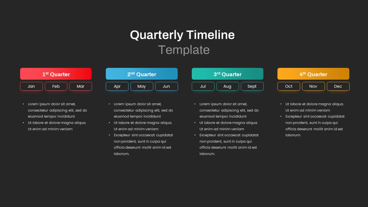 Quarterly Roadmap Timeline infographic